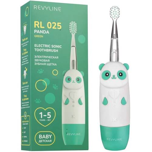 Электрическая звуковая зубная щетка Revyline RL 025 Panda, зеленая